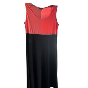 R&K Coral Black Sleeveless Maxi Dress Womens Size 16‎ Casual